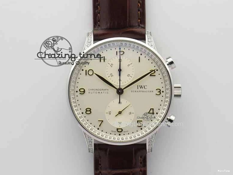 MIROTIME 0507 Portuguese IW3714 Diam ZF V2 1:1 Best Edition White Dial RG Numbers On Brown Leather Strap A79350 (Slim Movement) Fashionable 7246